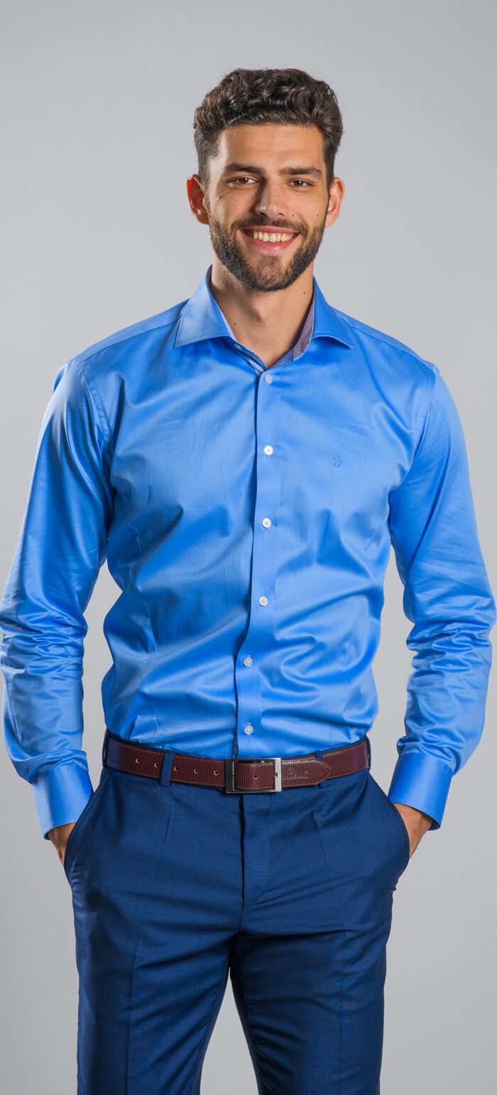 Blue Extra Slim Fit shirt Shirts alaindelon.co.uk