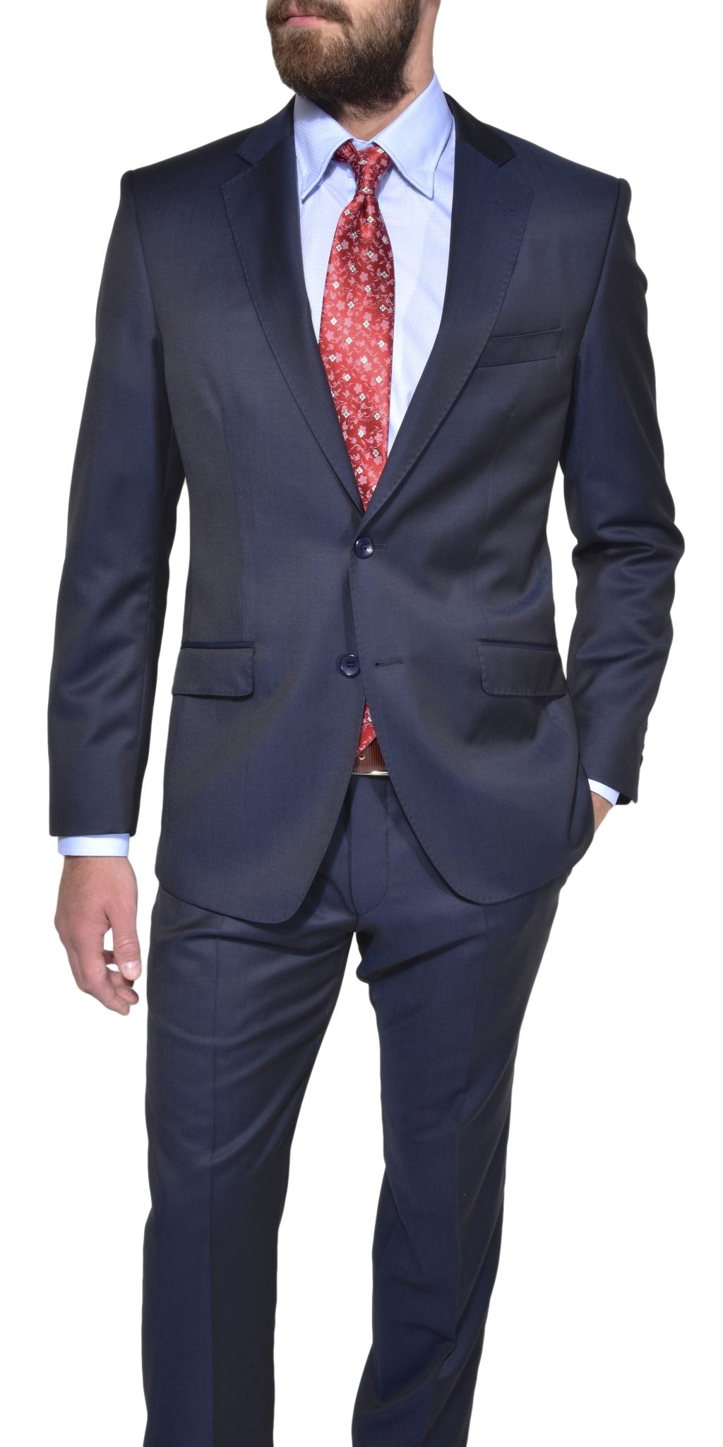 Dark blue wool business suit - Suits - E-shop | alaindelon.co.uk